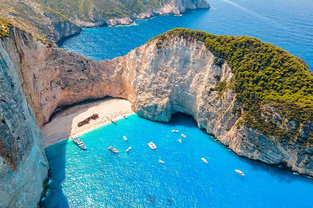 Island beach and cliff